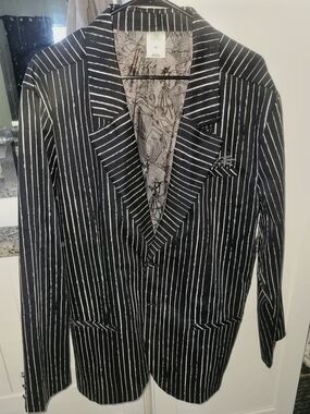 Disney Parks Our Universe Jack Skellington Pinstripe Suit Jacket Blazer 2XL NWT